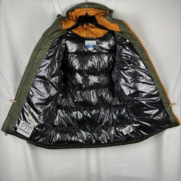 Youth XL Pike Lake II Green Orange Full Zip Puffer Long Sleeve Hooded Jacket - Picture 6 of 15